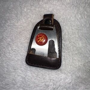 Marlboro Leather Keychain with Red Logo